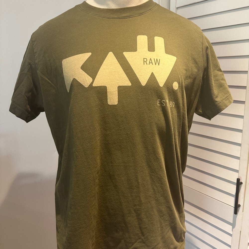 G-Star RAW Graphic T-Shirt in Olive Green